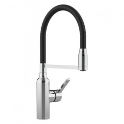 Bex All Pressure Pull Down Sink Mixer Chrome / Matte Black