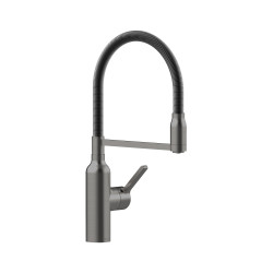 Bex All Pressure Pull Down Sink Mixer Brushed Gunmetal/Black