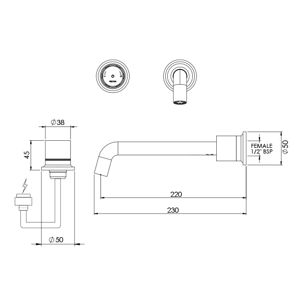 FD TBFC Tate Digital Wall Mounted Mixer 01