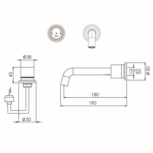 Tate Digital Wall Mounted 180mm